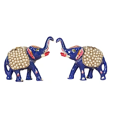 METAL ELEPHANT SET KUNDAN WORK