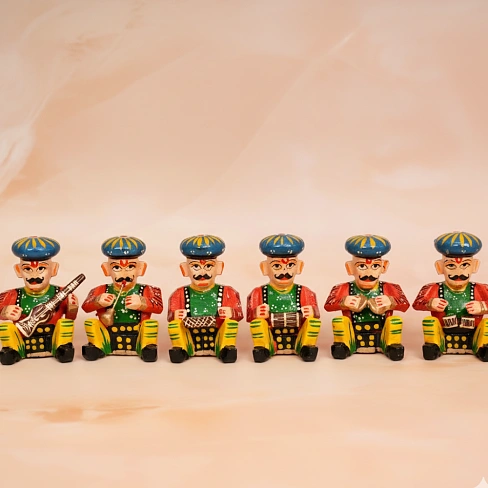 Musician Painted Babla Set of 6 In 2 Inch Multicolor