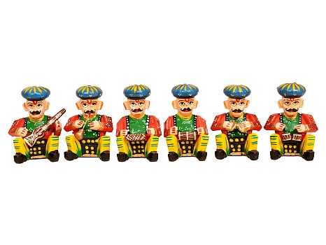 Musician Painted Babla Set of 6 In 2 Inch Multicolor