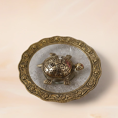 TORTOISE WITH PLATE GOLDEN